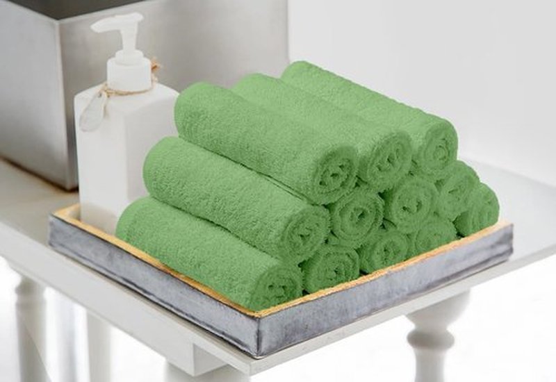 Avalon Towels Cotton Washcloths – (Pack of 24) Size 12x12 Inches, 100% Ring Spun Cotton, Soft & Absorbent Face Towels, Gym Towels, Hotel and Spa Quality, Reusable Fingertip Towels (Sage Green)