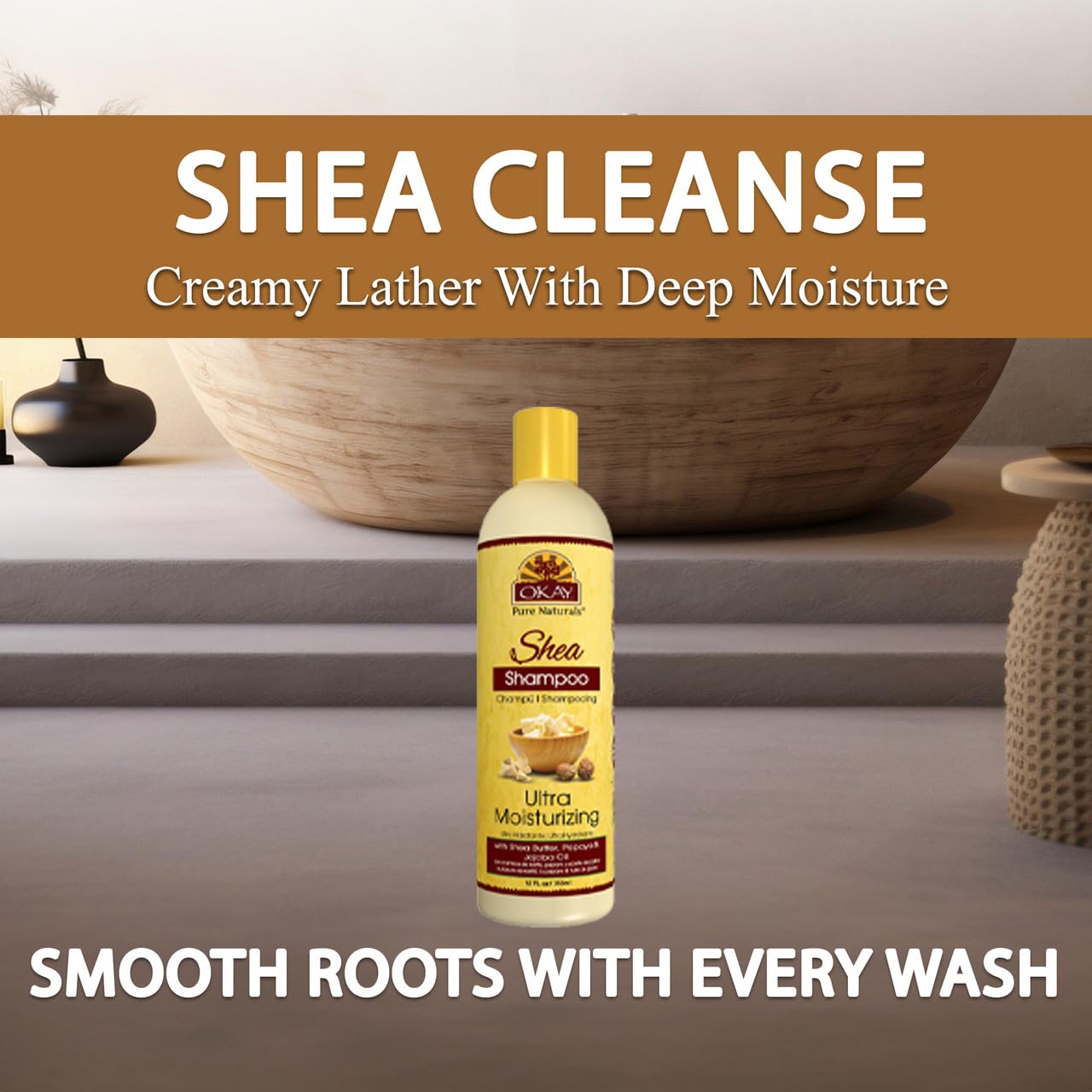 OKAY Shea Ultra Moisturizing Shampoo, 12 Ounce