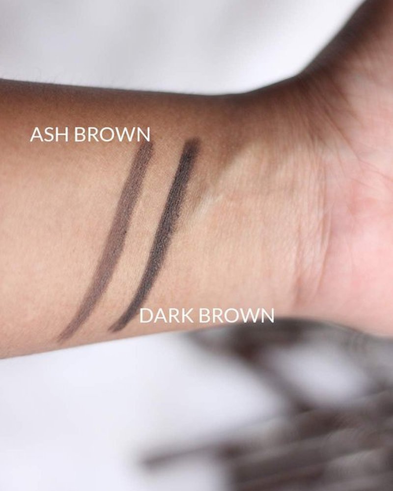VASANTI Brow Powder Pencil Dark Brown - Long Lasting Waterproof Brow Pencil with Spoolie Brush - Shapes, Defines, Fills Eyebrows
