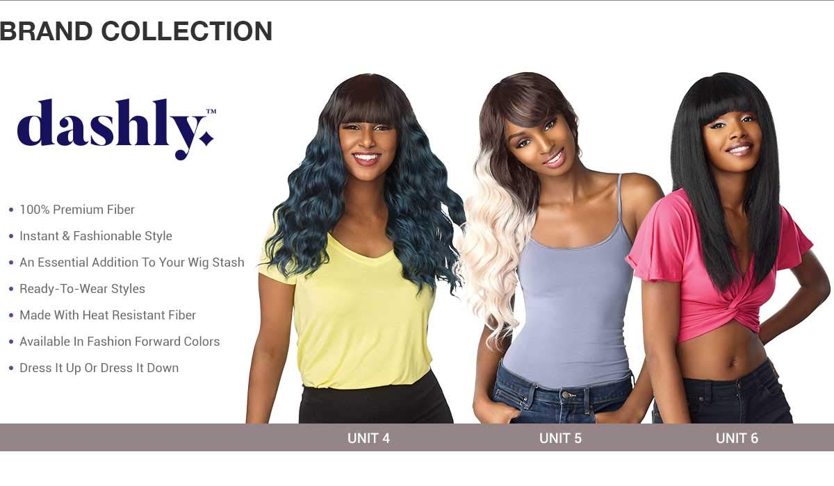 Sensationnel Dashly wig - unit 6 non lace cap ready to wear ear to ear lacepart synthetic (T2/350)