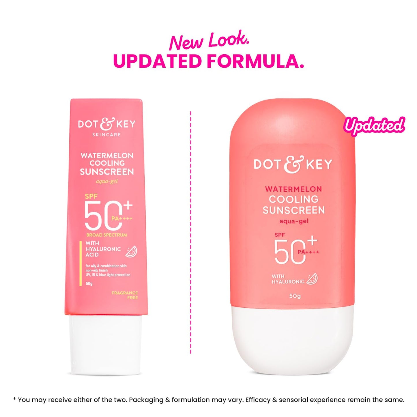 Dot & Key Watermelon Sunscreen SPF 50 PA++++ with Hyaluronic Acid, Broad Spectrum, 1.76 oz (50 g)