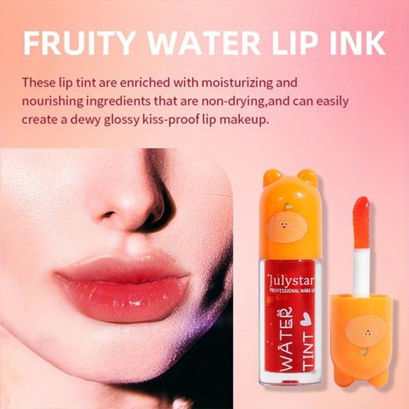 3 Colors Water Based Lip Stain Set,Dyeing Lip Liquid Lip Glaze,Multi-use Korean Moisturizing Velvet Mini Lip Glaze,Vivid Color Lip Stain with Weightless Long lasting Non-Stick Cup Waterproof