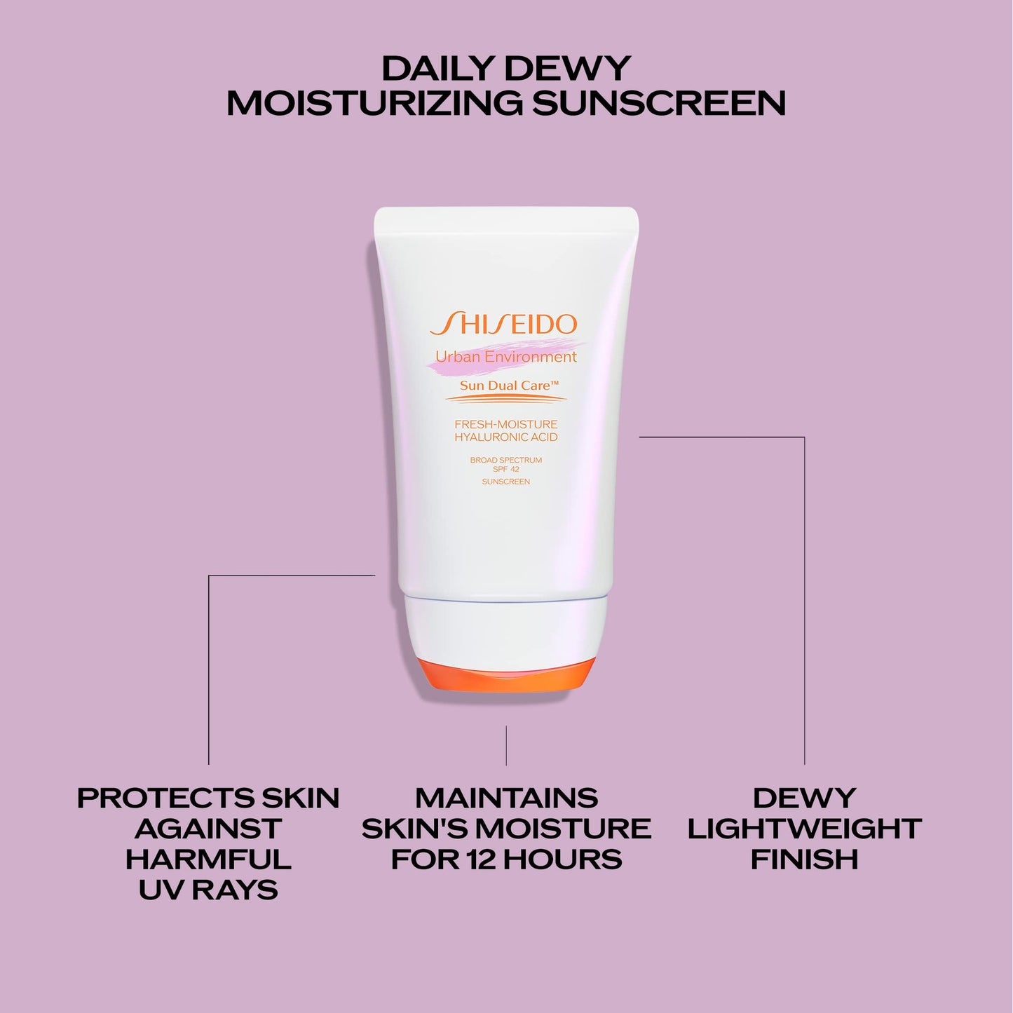 Shiseido Urban Environment Fresh-Moisture Sunscreen SPF 42 - 50 mL - Protects Against UVA/UVB Rays & Pollution - 12-Hour Hydration - Water Resistant for 40 Minutes - Non-Comedogenic