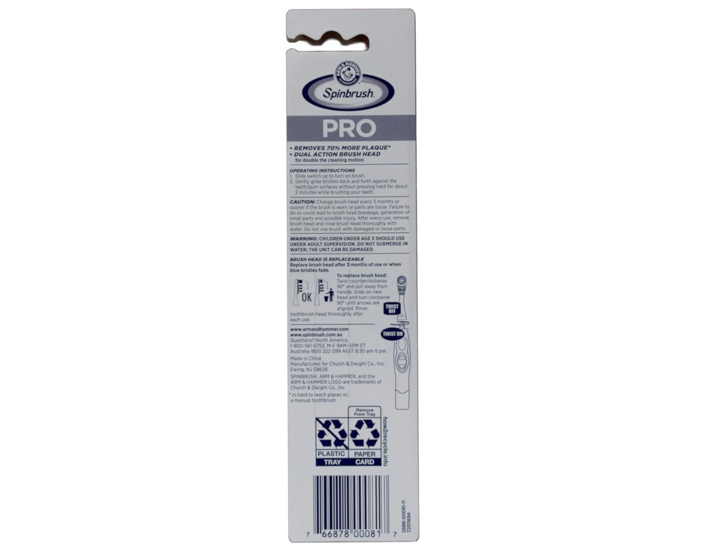 ARM & HAMMER Spinbrush Pro-Clean Replacement Brush Heads, Medium 2 ea (Pack of 4)