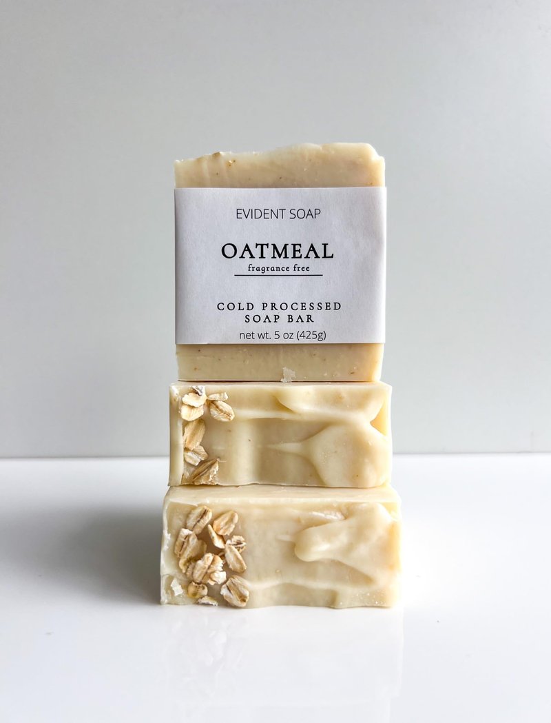 Oatmeal Soap Bar – Fragrance Free Cold Process Soap – Gentle Cleanse, made with Shea Butter & Olive Oil – Handmade Small-Batch Face & Body Bar, made with collodial oatmeal