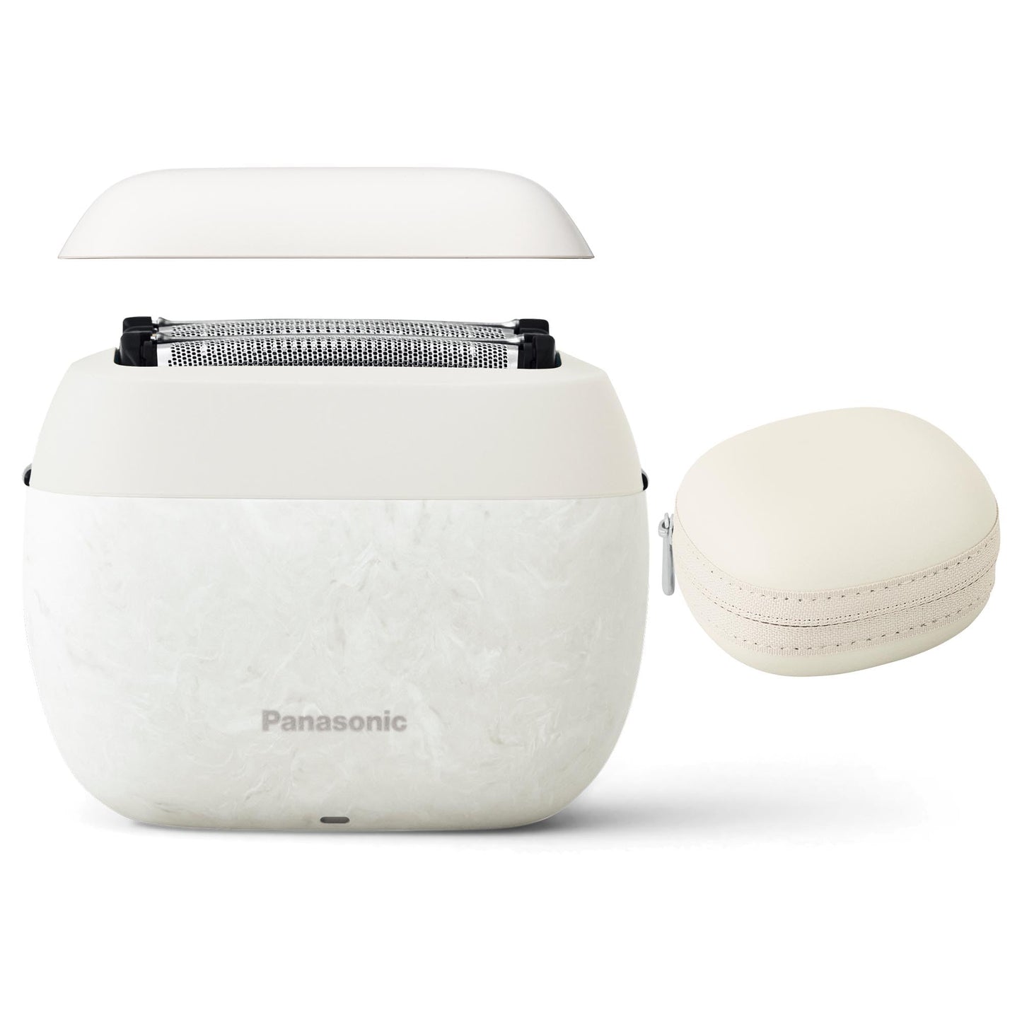 Panasonic ARC5 Palm-Sized Electric Razor, Handheld Luxury Compact Travel Shaver with Upcycled Body, 5-Blade Cutting System, and USB-C Charging, Wet/Dry - ES-PV6A-W
