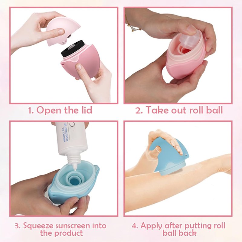 Sunscreen Applicator for Kids - Roller Ball Lotion Brush for Easy Application | 1.85 Oz Travel Size - Purple Summer Essential
