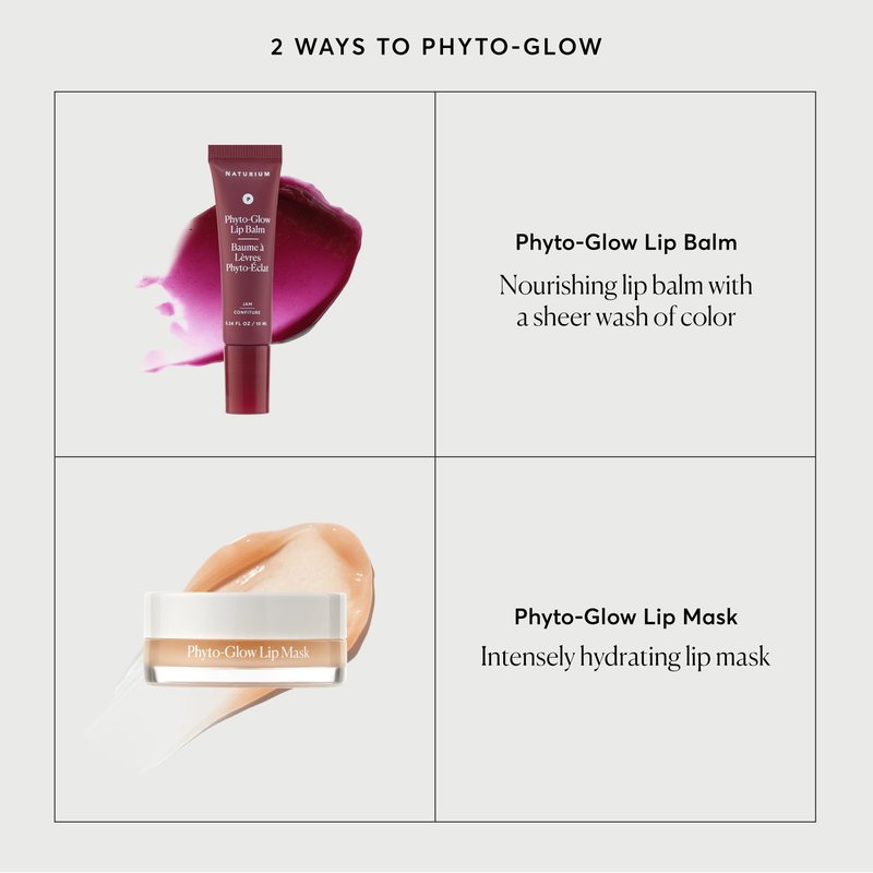 Naturium Phyto-Glow Lip Balm, Hydrating Lip Care with a Glossy Finish, 0.34 oz Jam