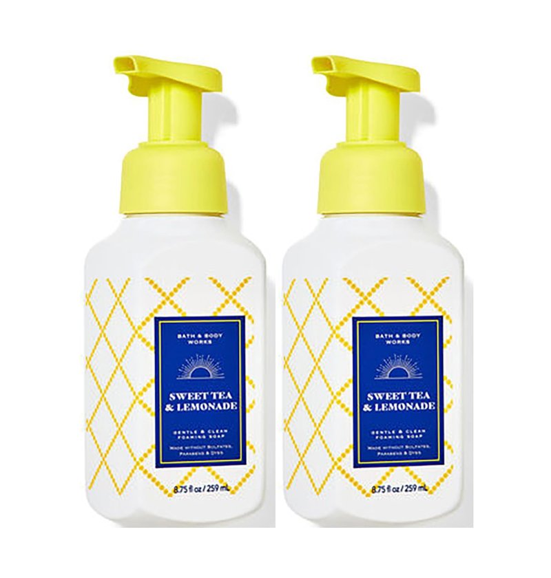 Bath and Body Works Gentle & Clean Foaming Hand Soap 8.75 Ounce 2-Pack (Sweet Tea & Lemonade)