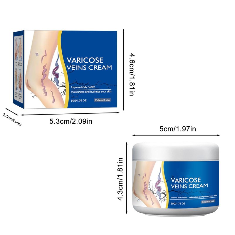 2Pcs Varicose Veins Treatment Cream for Legs Natural Ingredients, Suitable for Most Skin Types