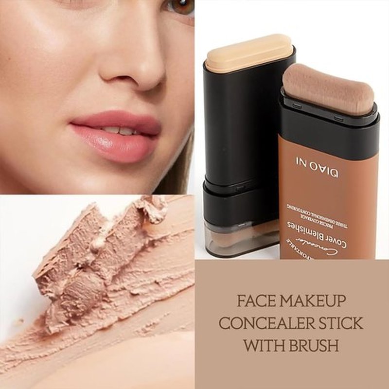 Flawless Eraser Foundation Stick, Korea Flawless Eraser Foundation Stick, Hydrating Lightweight Foundation Stick with Brush, Cosmetics Foundation Stick for Mature Skin, Travel Size Makeup (Pink, #)