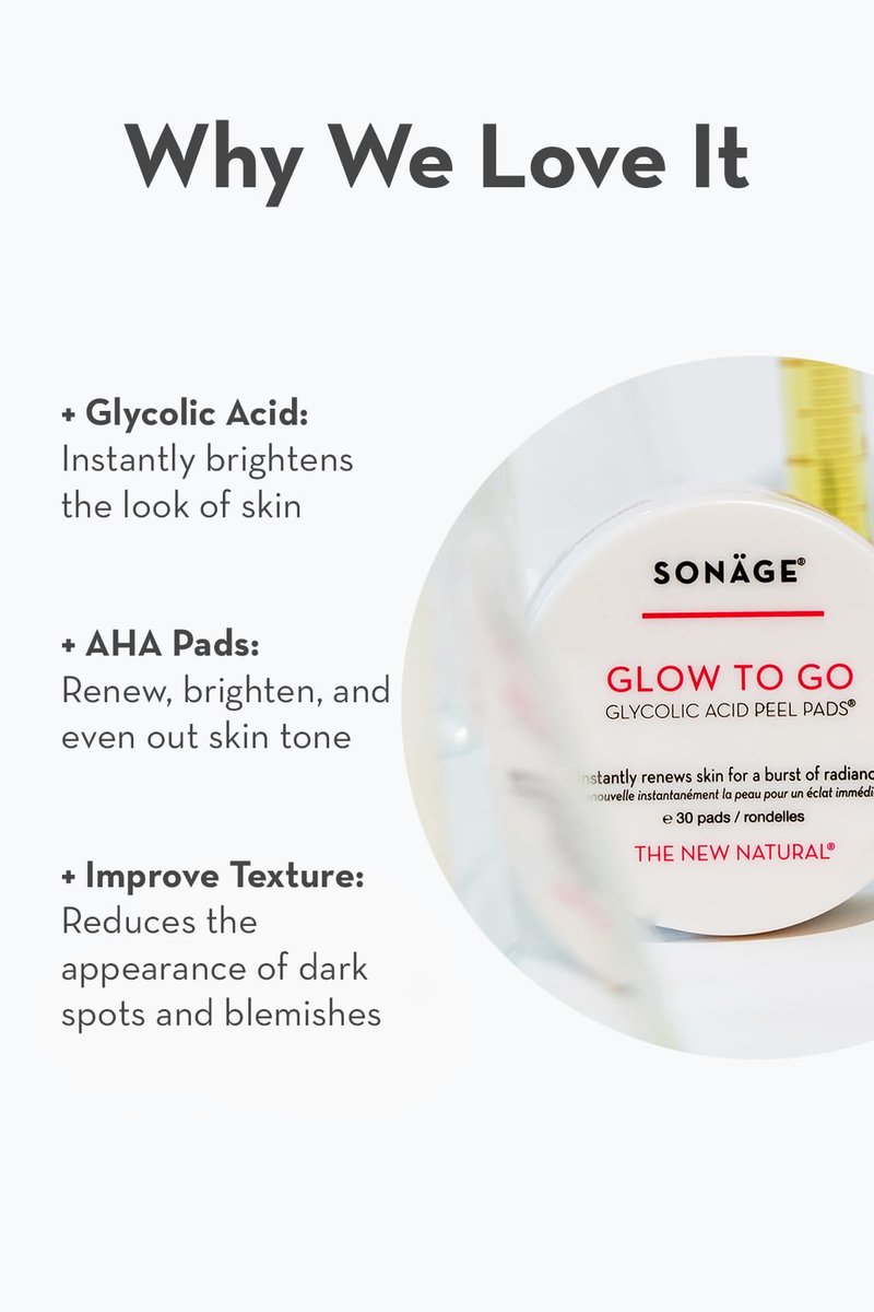 Clean & Glow Duo- Cleansing Creme and Glycolic Acid Pads, Makeup Remover, Exfoliate and Brighten