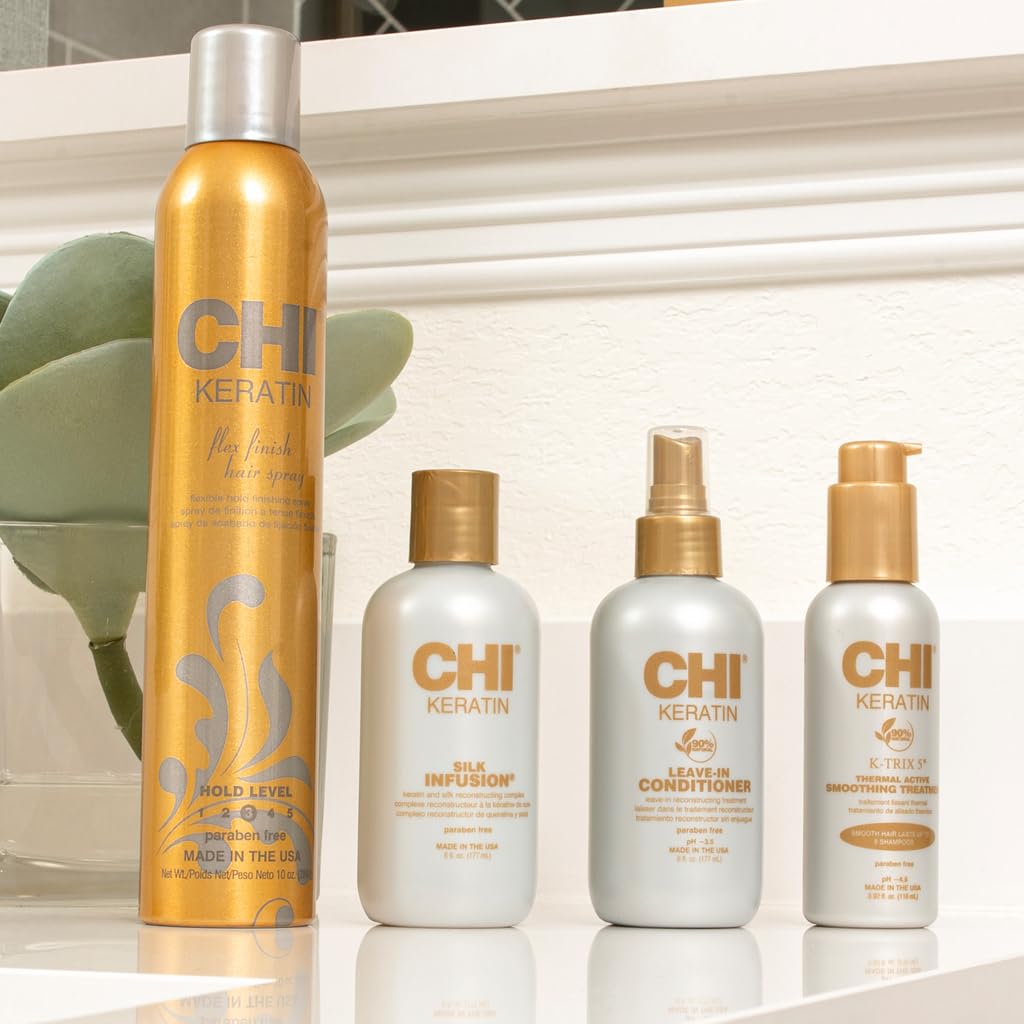 CHI Keratin Reconstructing Shampoo, Delivers Healthier Hair, Adds Shine & Helps Prevent Future Breakage, Sulfate, Paraben, & Cruelty-Free, 32 Oz
