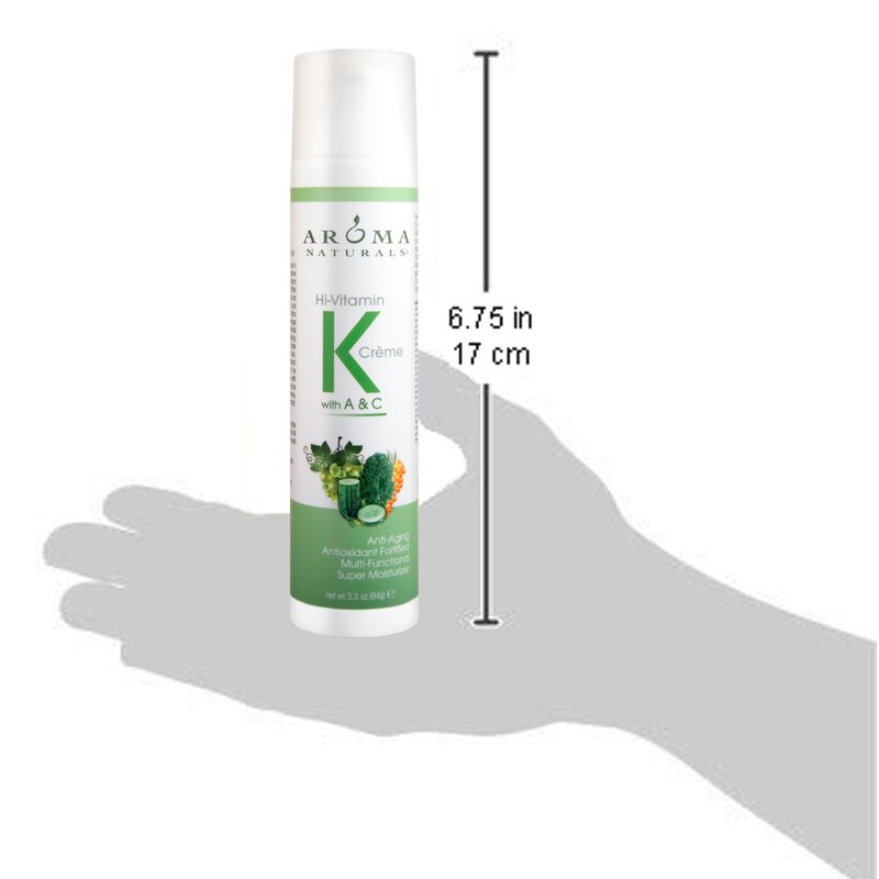 Aroma Naturals Vitamin K plus A and C Omega-X Moisturizing Vitamin Cream, 3.3 Ounce