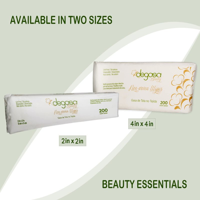 Esthetic Cosmetic Non-Woven Facial Wipes for Salon and Spa Use, Lint Free Essentials for Facial Treatments (Nonwovens Wipes 200 Count) (2"x 2")