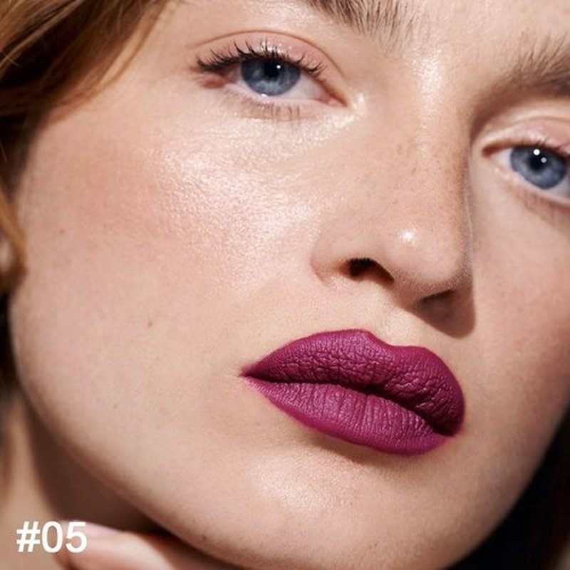 2 in 1 Plum Purple Matte Lip Liner & Lipstick Combination, DNM Metallic Dual Ended Lipstick, Lip Liner, Lip Gloss, 24 Hour all Day Long-Lasting Waterproof Lipliners Pen for Women Lip Makeup Gift 05#