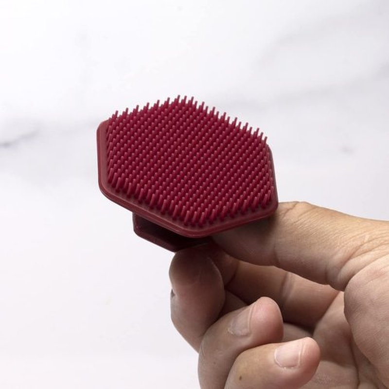 Tooletries - Men's Face Scrubber - Silicone Facial Cleansing Brush, Gentle Exfoliator Pad & Soft-Touch Massager - Removes Dead & Dry Skin - Long Lasting Bathroom & Shower Accessories - Burgundy