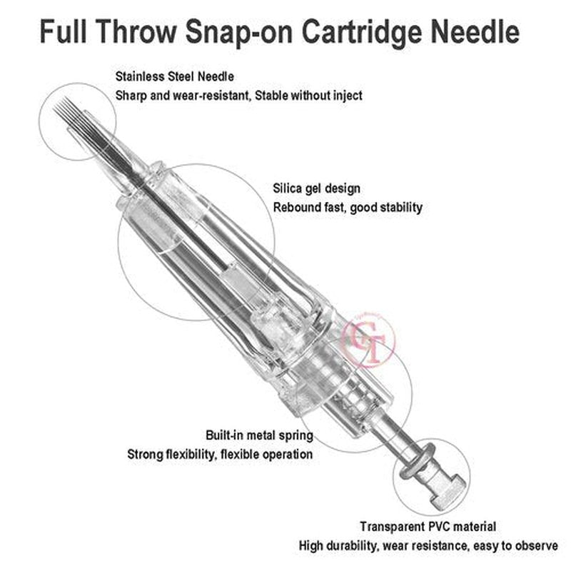 50pcs Permanent Makeup Tattoo Needle Cartridges Disposable T Shape Tattoo Needle for Digital Eyebrow/Lips/Eyeliner Tattoo Machine (0.18mm 1P)