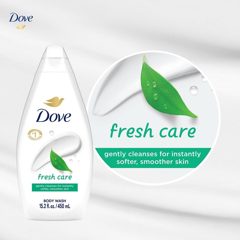 Dove Body Wash Fresh Care 3-Pack – Revitalizing & Moisturizing Cleanser for Smooth, Soft Skin, 15.2 Oz Ea