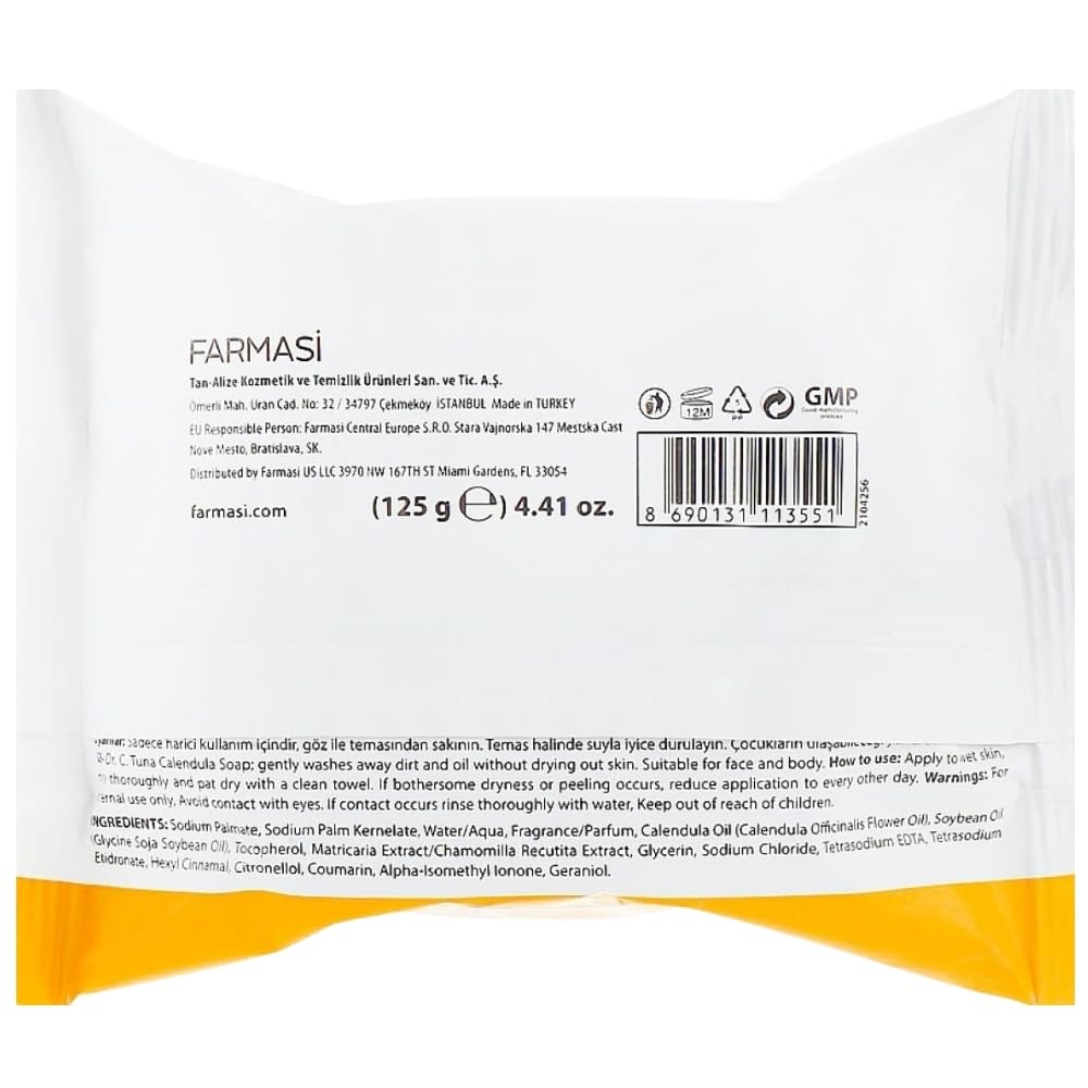 FARMASi Dr. C. Tuna 2 Pack Calendula Soap Bar, Hydrating Skin Care, 4.41oz