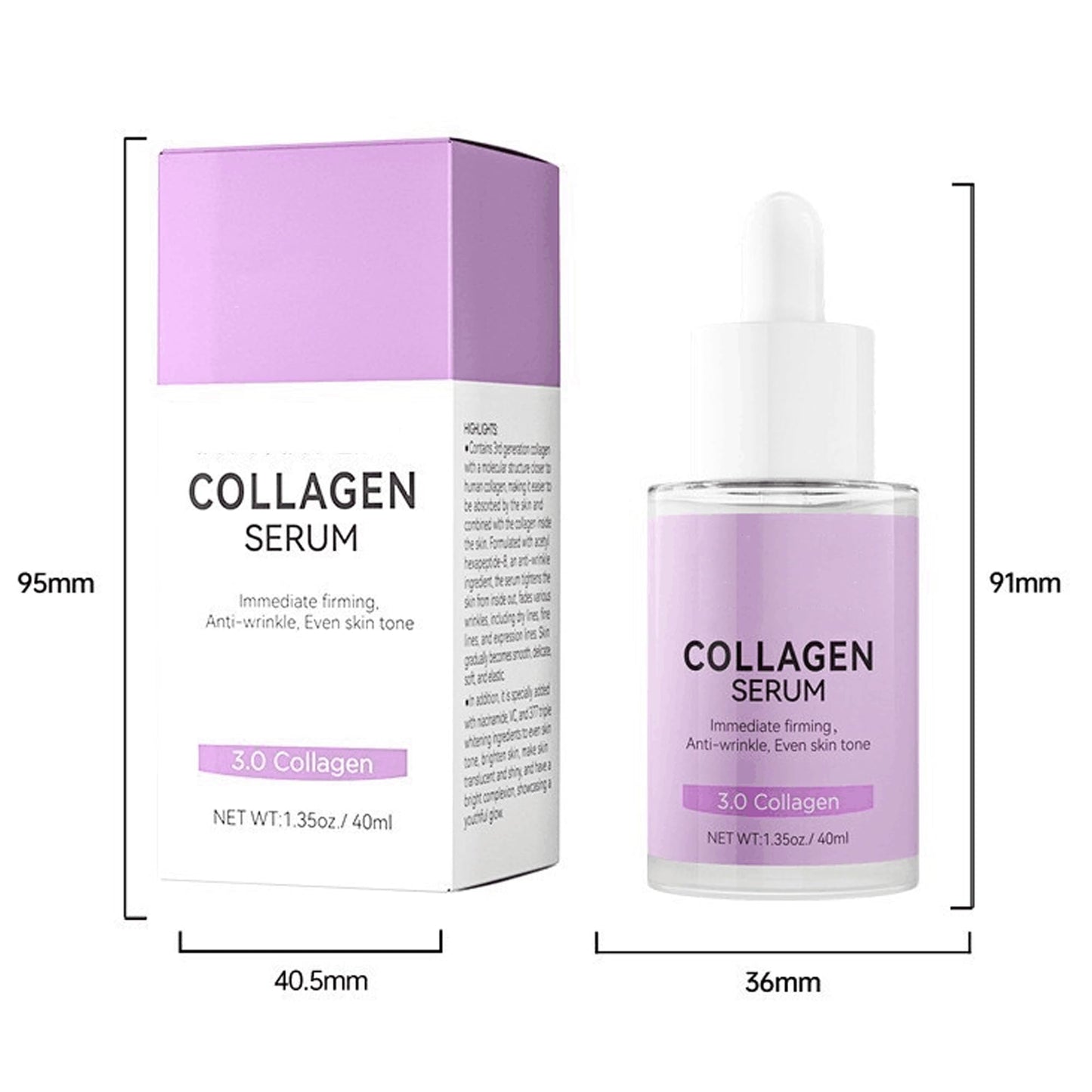 Collagen Serum For Face, Collagen Face Serum For Skin Tightening Helps Lift, Plump, & Firm Sagging Skin, Serums For Skin Care, Anti Wrinkle 1.35 Fl Oz