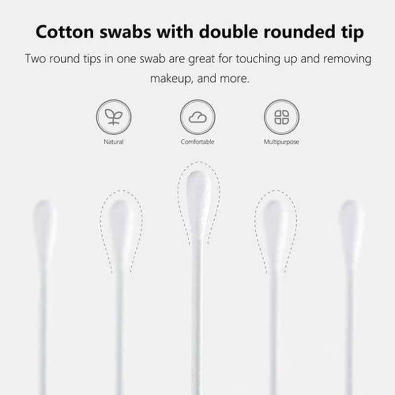 Natural Paper Cotton Swabs 500ct, Double Tips Cotton Buds for Personal Care