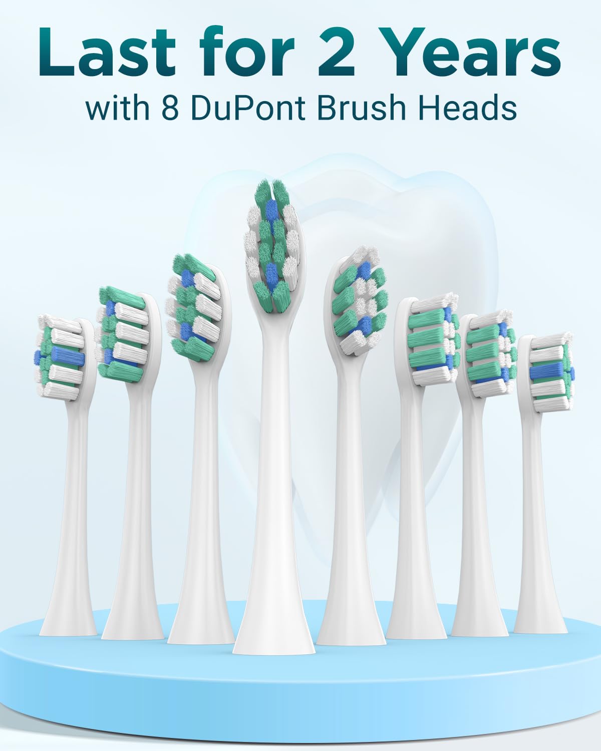 Rtauys S5 Sonic Electric Toothbrush for Adults with 8 Brush Heads, IPX7 Travel Electric Toothbrush with Travel Case, 2.5 Hours Charge for 120 Days, 5 Modes with 2 Minutes Built in Smart Timer Green