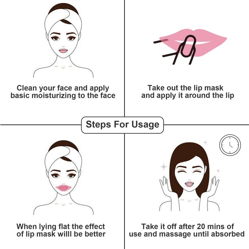 Adofect 30 Pieces Collagen Crystal Lip Masks, Collagen Lip Pads Great for Moisturizing, Remove Dead Skin, Anti Chapped & Anti-Aging and Plump Your Lips, Watermelom Red