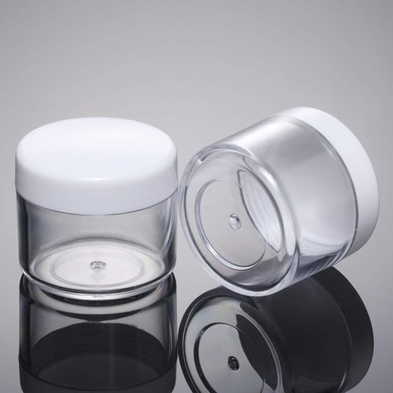 20 Pieces Round Pot Jars Plastic Cosmetic Containers Set with Lid for Liquid Creams Sample, 20 ml/ 0.7 oz (White Lid)