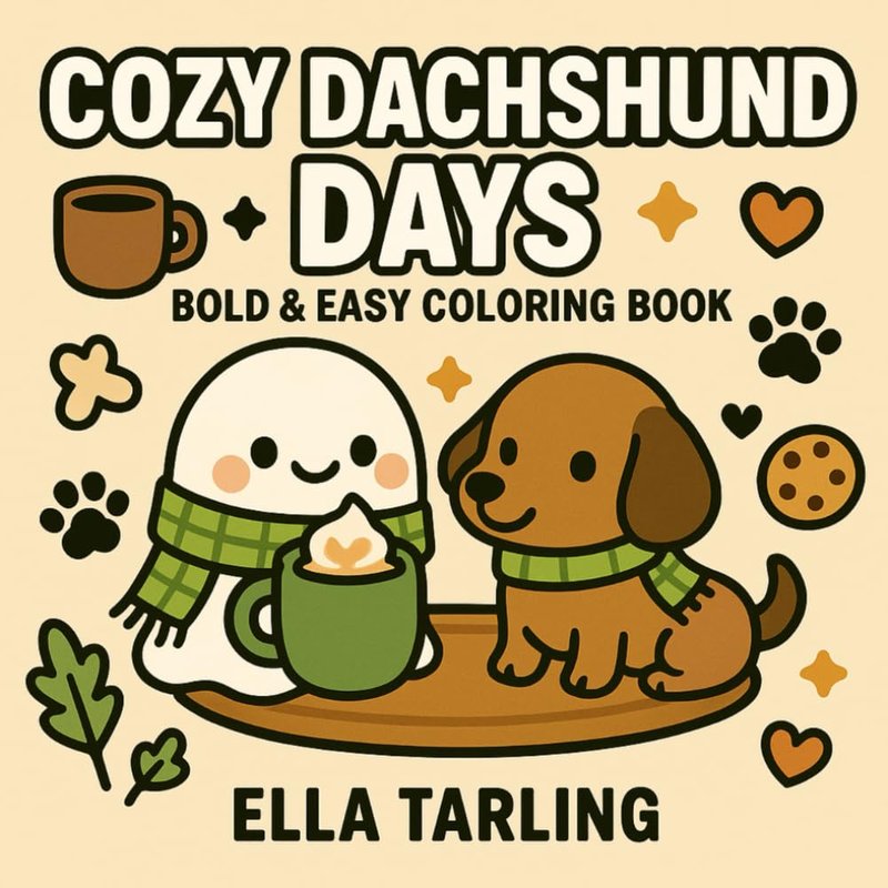 Cozy Dachshund Days: A Cute & Relaxing Coloring Book for Kids and Adults | 40 Simple, Bold & Wholesome Designs: Warm up your heart with cozy ... Bold & Easy Coloring Books for Kids & Adults)