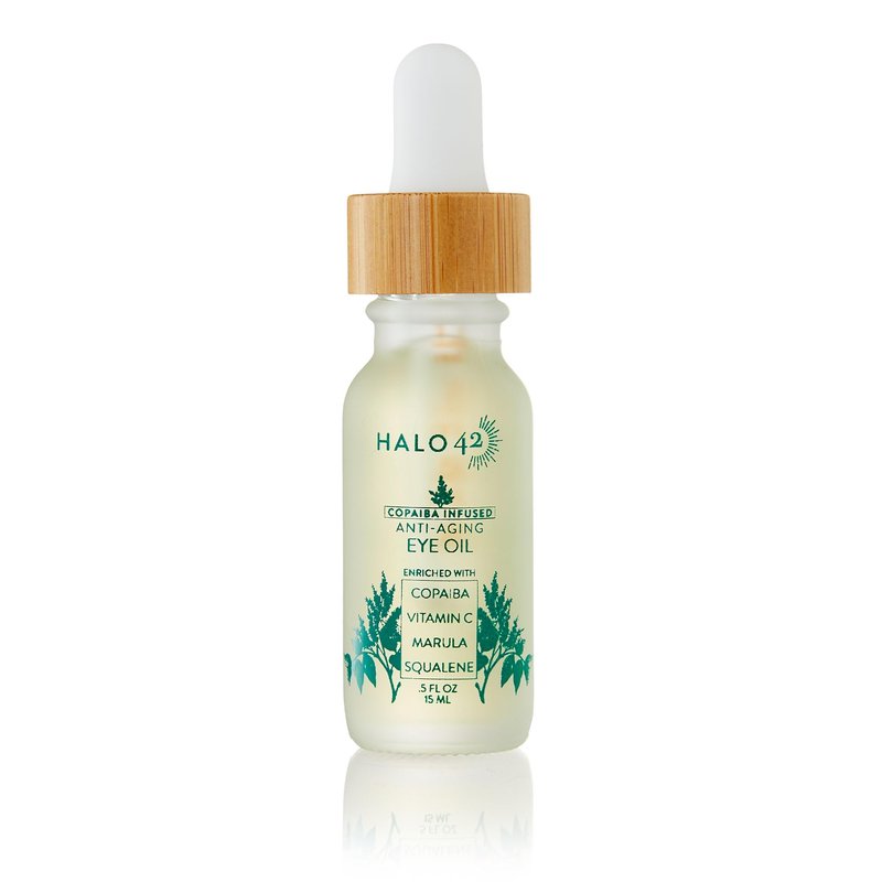 Halo 42 Anti-Aging Copaiba Eye Oil - Reduces Wrinkles, Puffiness & Dark Circles, Natural Ingredients, Hydrating & Firming Formula - 15ml