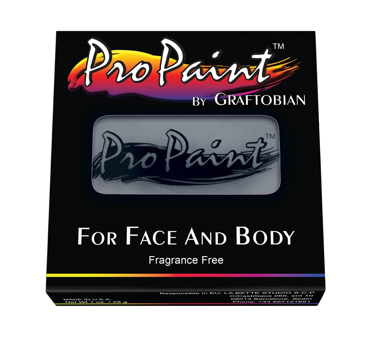 Graftobian Makeup ProPaint Face & Body Paint - Graveyard Grey 30ml - Halloween Makeup - Costume Makeup for Adults - Body Paints for Adults - Face Paint Makeup - Skin Paint - Makeup Paint
