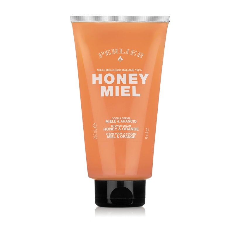 Perlier – Honey & Orange Bath & Shower Cream, 8.4 fl oz, Gentle Cleanser with Organic Italian Honey and Orange Extract, Moisturizing, pH Balanced, Sulfate-Free, For Soft and Deliciously Scented Skin