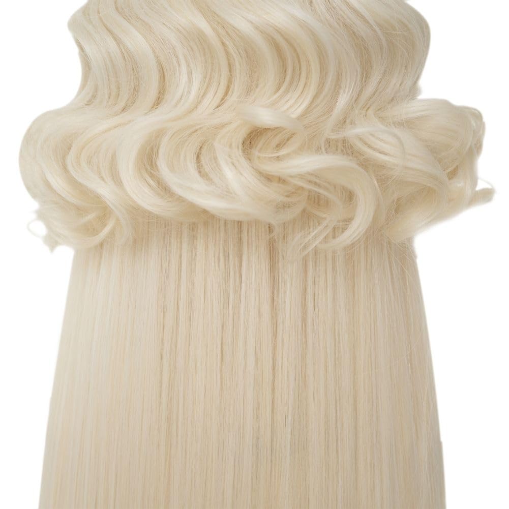Dai Cloud Blonde Wig with Bangs Long Curly Wigs for Women Natural fluffy Synthetic Fibre Hair Cosplay Party Anime Costume Wig