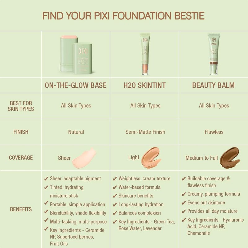 Pixi Beauty On-the-Glow Base| Tinted Moisturizer Foundation Stick | Warm: Medium, golden shade| 0.6 oz / 19g