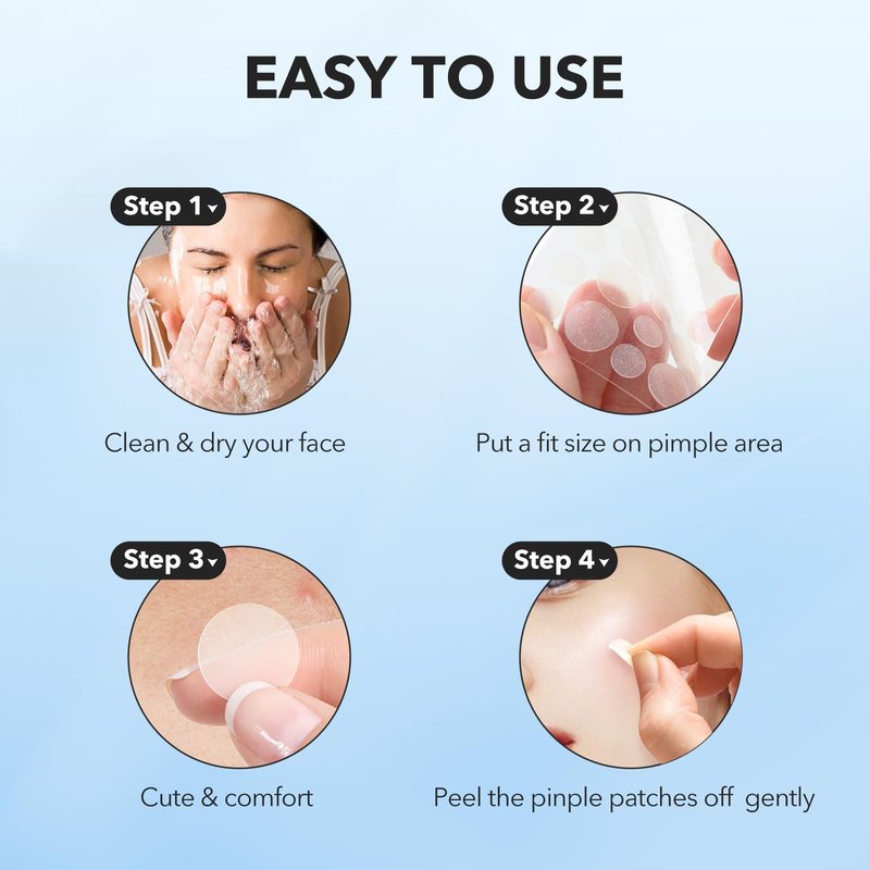 QUSTERE Pimple Patches for Face, Hydrocolloid Acne Patches, Cute Round Shape Zit Covers, Spot Stickers with Tea Tree, Salicylic Acid & Cica Oil| 2 Sizes (9mm, 12mm) |288 Count