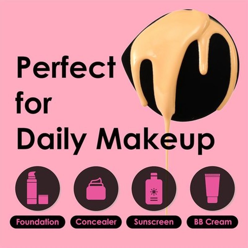COOL-ANGLE 4Pack Makeup Sponge Latex-Free Soft Blender Sponge Perfect for Foundation Concealer Cream Powder, Beauty Sponge Set for Long-lasting and Natural Makeup, 2X-Large and 2 Medium Black