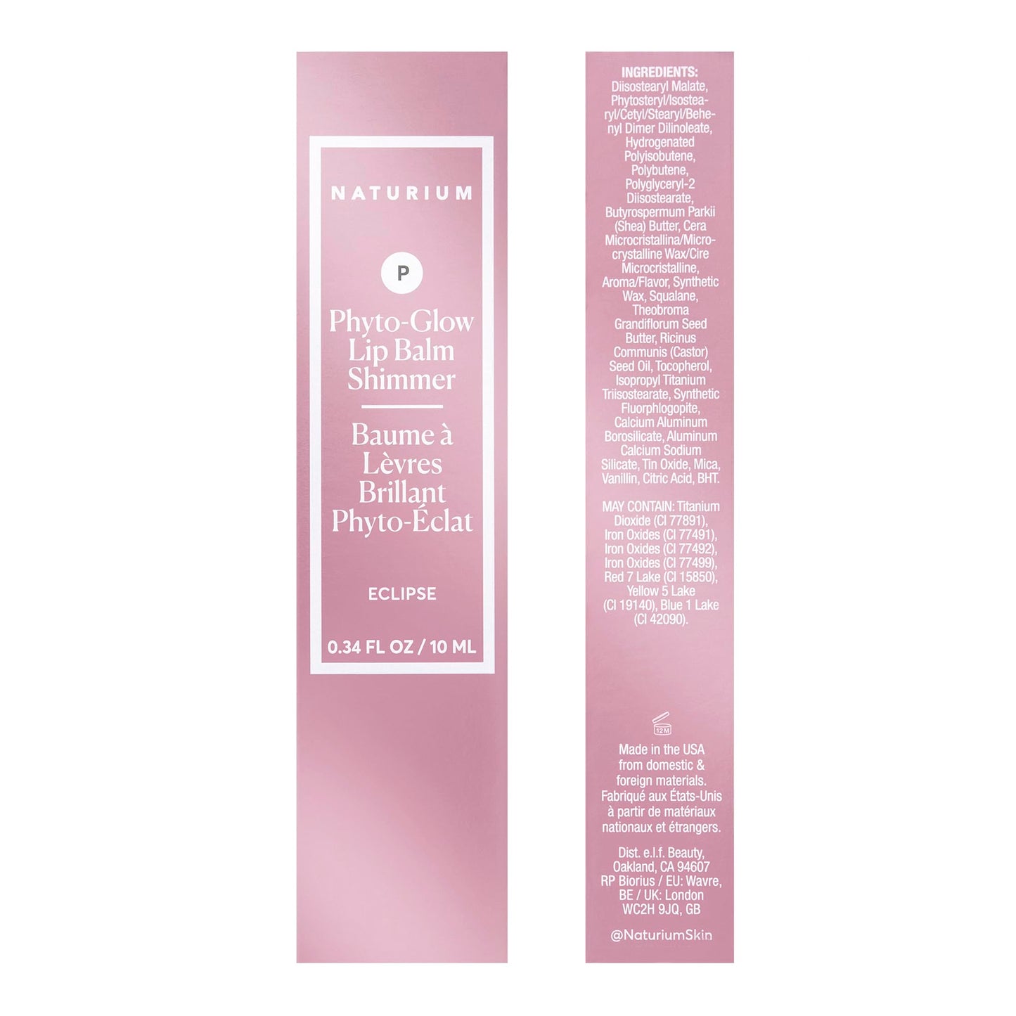 Naturium Phyto-Glow Lip Balm Shimmer | With Plant Squalane Hydrates, Shea & Cupuaçu Butter | 0.34 FL OZ / 10 mL, Eclipse