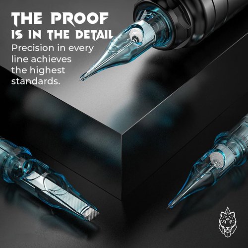20pcs Tattoo Cartridge Needles- Tattoo Needles Cartridges Sterilized with Membrane Mixed Sizes-Upgraded 2.0 Casing Design- Durable Tattoo Needles for Tattooing - Round Liner (1007RL)