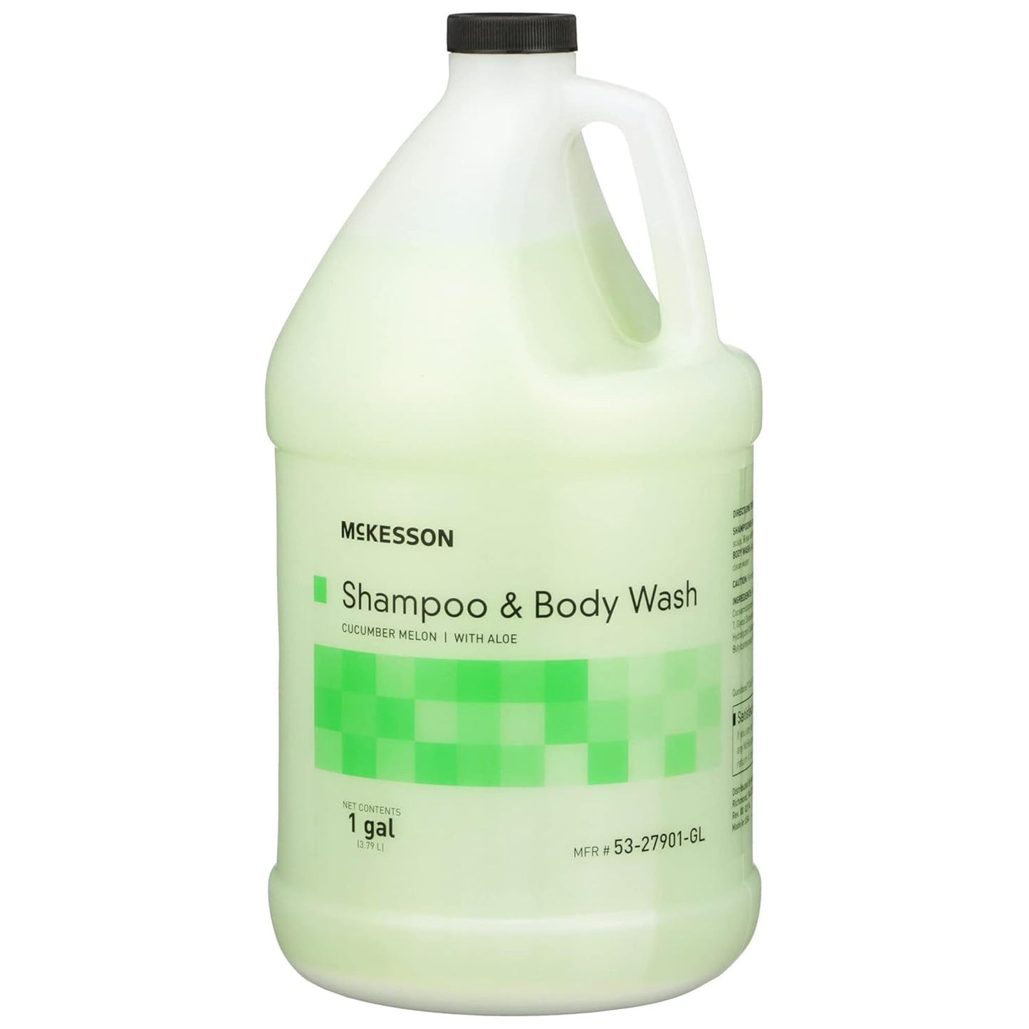 McKesson Body Wash and Shampoo - 1 Gallon Bulk Refill Full Body Wash with Aloe, Cucumber Melon Scent - Sensitive Skin & Hair 2‑in‑1