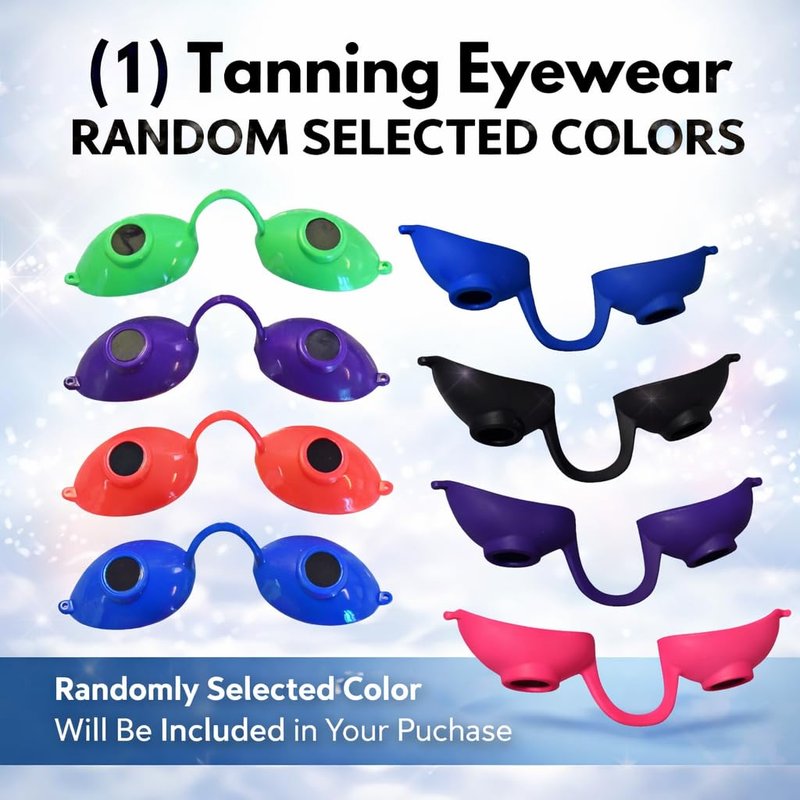 Assorted Snooki Tanning Bed Lotion (10 Packets) + Protective EYE WEAR Random Variety Mix 70X Ultra Dark, 100X Extreme Blackout, Hello Weekend, Summer in a Bottle, Bonita Tan (0.57 oz ea)