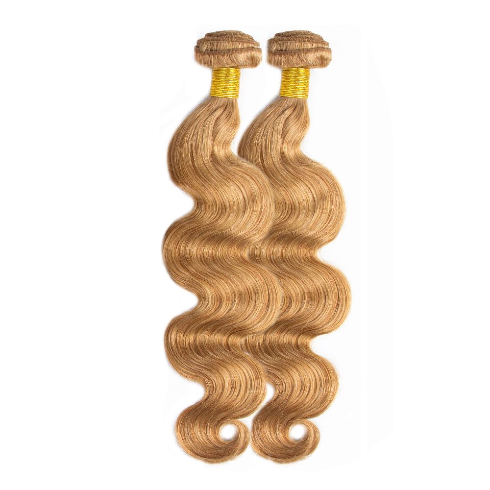Blonde Bundles Human Hair Honey Blonde Body Wave Bundles 22 22 Inch Color #27 Human Hair Bundles Peruvian Golden Blonde Body Wave Bundles Hair Weave 200g