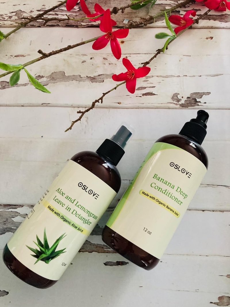 Oslove Aloe and Lemongrass Leave in Detangler Spray-made with organic aloe juice- 12oz