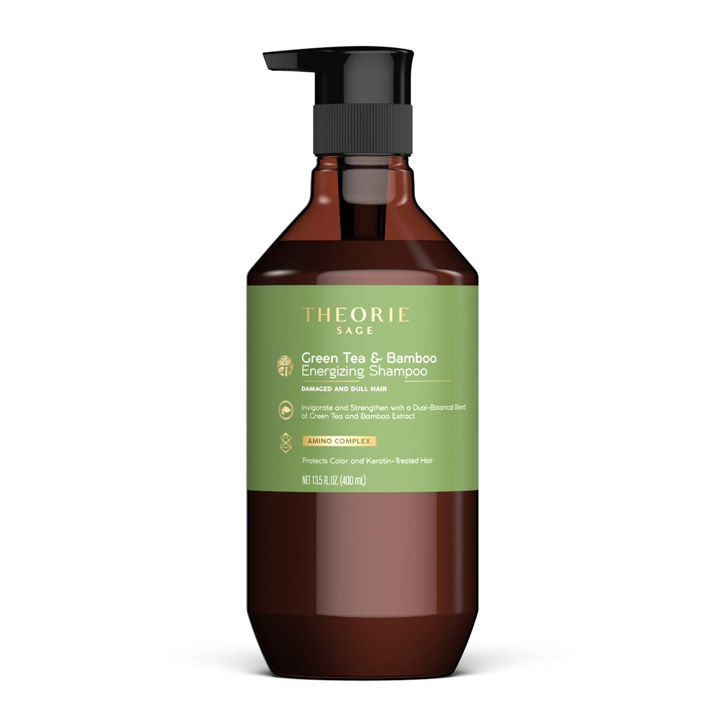 Theorie Green Tea and Bamboo - Energizing Shampoo - Invigorate & Strengthen, Irresistible Scent of Green Tea, Jasmine, Amber & Cypress - For Damaged & Dull Hair - Color & Keratin Safe / 800mL