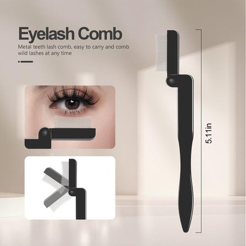 SWEET VIEW Eyelash Comb Lash Separator Tool Brow Brush & Lash Spoolie Professional Eye Makeup Tools (4 Pieces Set)