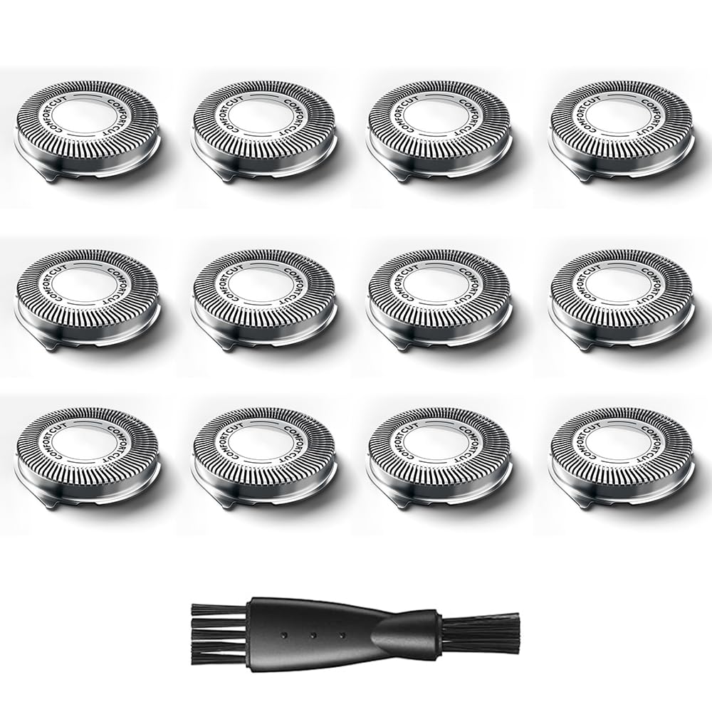 SH30 Replacement Heads for Electric Shaver 2300 3800 Compatible Series 1000 3000 Razor, SW3700 Click and Style, 12 Pack ComfortCut Shaving Heads Durable Sharp Blade, Cleaning Brush