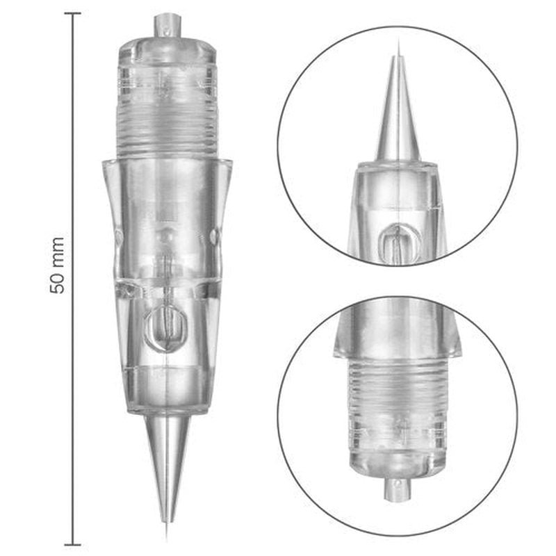 CHUSE C22 Prevents Ink Spitback Safety Tattoo Pro Cartridges Needles Permanent Makeup Needles Box of 10Pcs (1R 0.25)