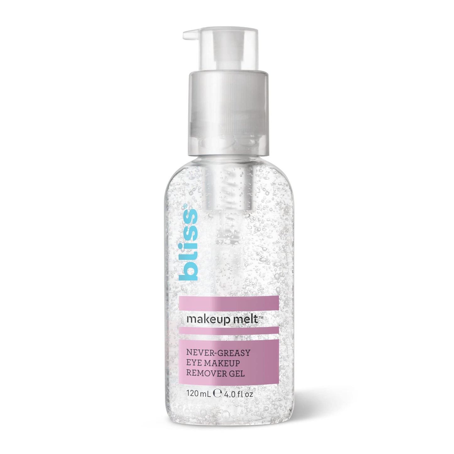 Bliss - Makeup Melt Never-Greasy Eye Makeup Remover Gel | Cooling & Soothing Gel for Eye Makeup Removal | Hydrating Eyelid Cleanser & Mascara Remover | Vegan | Cruelty Free | Paraben Free | 4.0 fl.oz.
