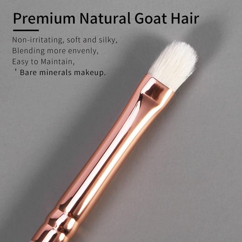 Natural Goat Hair Eye Shadow Brush by ENZO KEN, Eye Detail Brush, Small Smudge Eyeshadow Brush, Mini Eye Smudge Brush, Single Natural Hair Makeup Brush, Corner Eyeshadow Brush, Eye Brushes. Pink,E403S