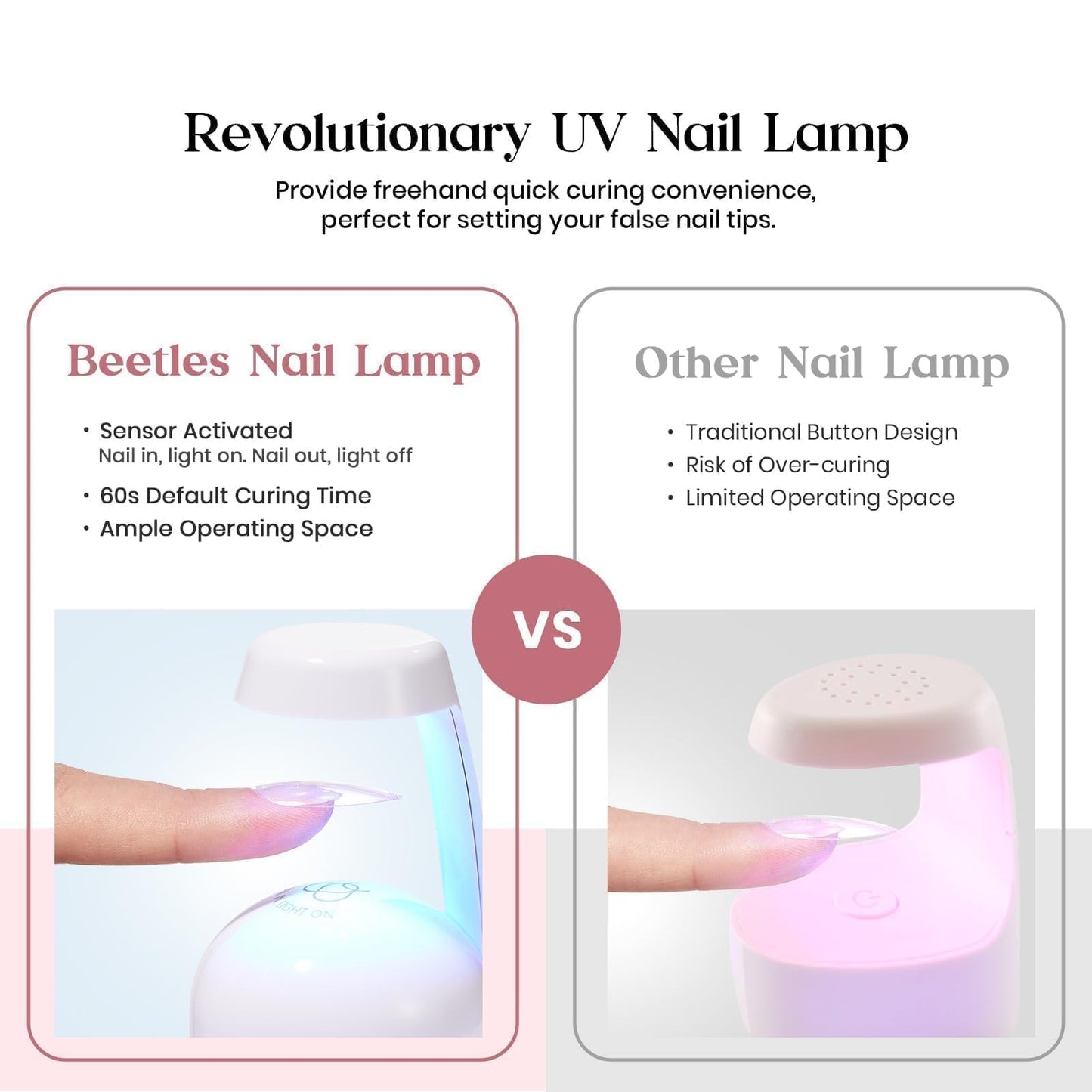 Beetles Gel Nail Kit 600Pcs 15 Sizes Medium Almond Nail Tips with Pink Color Gel Top Coat,Soft Clear Nail Tips Set 5 In 1 Nail Glue Uv Nail Lamp Easy Nail Extension Set Valentine's Day Gifts for Women